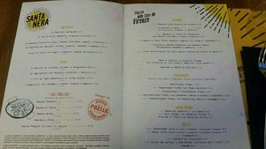 Speisekarte at Santanera Kitchen & Bar in Florence