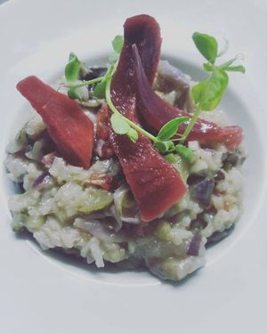 Risotto vegan at Cardamomo in Leiria