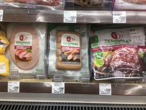 soy ham slices, soy sausages, and soy hamburg steaks at Natural Lawson - Mejiro in Tokyo