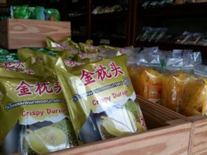 durian chips at Good Health Market in Chiang Mai