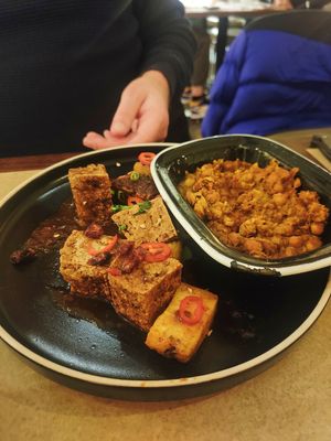 Festive Jerk Organic Tofu & Curried Chickpeas at Turtle Bay in Newcastle Upon Tyne