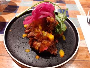 Sweetcorn fritters at Turtle Bay in Newcastle Upon Tyne