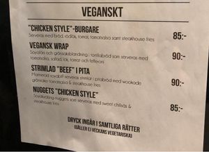 Veganska menyn at Restaurang 4 Kök in Kalmar