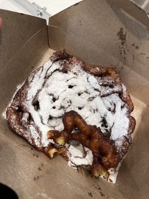 Vegan funnel cake- has banana in batter   at Fox & Son Fancy Corndogs in Philadelphia