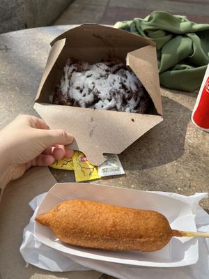 Vegan corn dog - beyond sausage   at Fox & Son Fancy Corndogs in Philadelphia