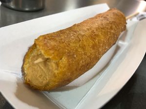 Vegan corn dog  at Fox & Son Fancy Corndogs in Philadelphia