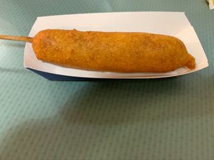 Vegan corndog at Fox & Son Fancy Corndogs in Philadelphia