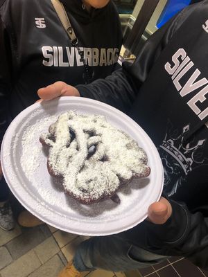 Banana vegan funnel cake  at Fox & Son Fancy Corndogs in Philadelphia