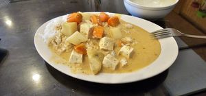 Massaman Curry dumped over rice at Phoenix Thai & Japanese in Mooresville