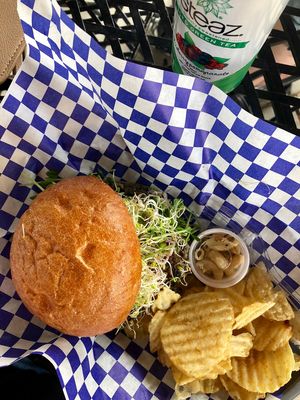 Black & brown burger at Fond - Lunch & Deli in Cincinnati