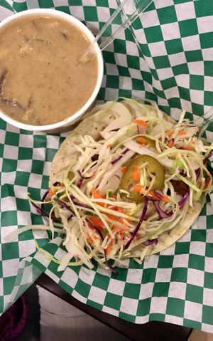 Namaste taco & soup of the day - vegan mushroom at Fond - Lunch & Deli in Cincinnati