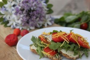 oatmeal sandwich with sunflowerseedsbutter at Agrus in Lviv