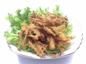 Deep fried vegetable.  at Sweet Root Vegetarian Restaurant  in Phnom Penh