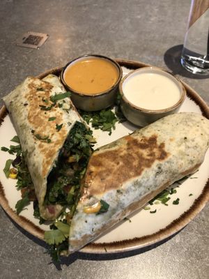 Omg this breakfast burrito was unreal. So delishhhhhhh yum at Honest Greens - Castellana in Madrid