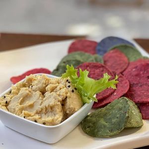 hummus at Purple-Veg in Mexico City