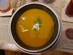 Carrot and pumpkin soup at The Wholesome Table in Metro Manila