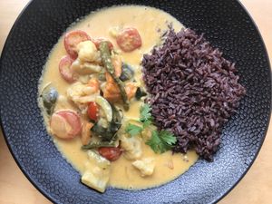 Vegan curry at Trickster Tihane in Tartu