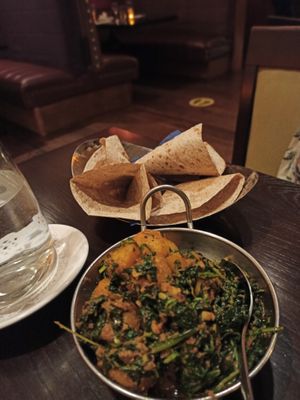 Aloo saag at Spice Indian Restaurant in Wexford