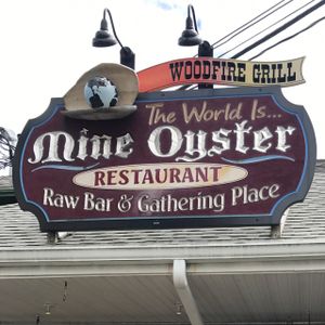 front sign at Mine Oyster in Boothbay Harbor