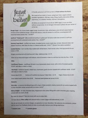2017-07 menu at Feast Without the Beast - Pop-up in Oxford