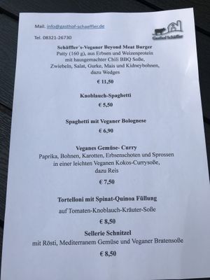 Menu 07/2020 at Hotel Gasthof Schaeffler in Sonthofen
