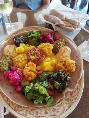 vegetable combo for 2 (with injera) at Shagga Coffee & Restaurant in Hyattsville