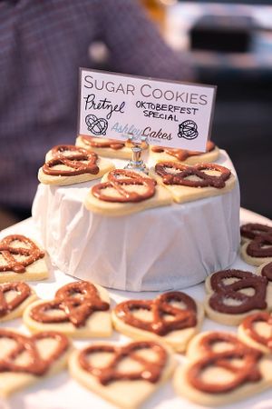 pretzel themed cookies at King's BierHaus in Houston