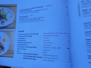 Menu Oct 2020. I made a vegan breakfast with mushrooms, avocado and beans at Cafe 8.98 in Ao Nang