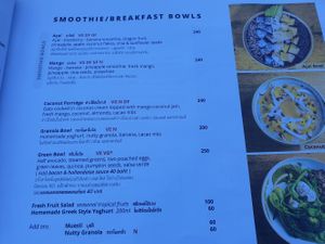 Menu Oct 2020. VG = vegan // VE = vegetarian at Cafe 8.98 in Ao Nang