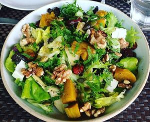 Roasted Pumpkin, Walnut Salad at Cafe 8.98 in Ao Nang