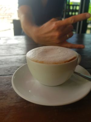 Almond cappucino at Cafe 8.98 in Ao Nang