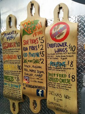 menu at Vegtoria 2017 at The Bandwagon Food Truck in Nanaimo