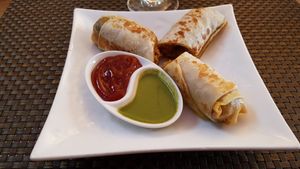 Minced soya in Indian bread (ask without butter!) at Vedge in Yangon