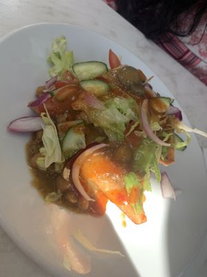 Samosa chaat at Little Aladdin in Manchester