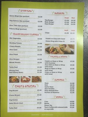 Menu of little Aladdin's  at Little Aladdin in Manchester