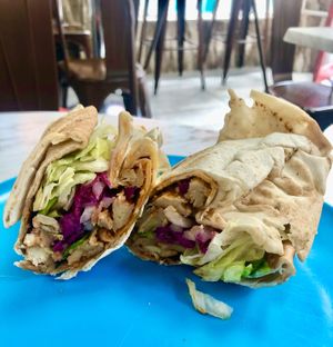 Chicken shawarma wrap  at Little Aladdin in Manchester