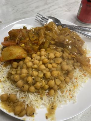 Mixed veg, cabbage, chick peas    at Little Aladdin in Manchester