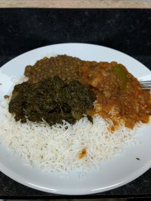 3 curry and rice £4.90 at Little Aladdin in Manchester