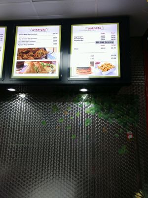 menu at Little Aladdin in Manchester