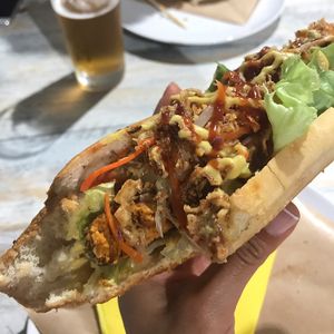 hotdog at Vegan Point in Ibiza