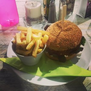 vegan burger at Vegan Point in Ibiza