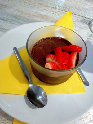 Chocolate mousse at Vegan Point in Ibiza