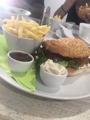 vegan burger  at Vegan Point in Ibiza
