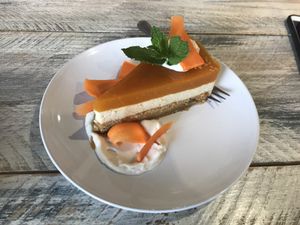 Carrot cake, yum yum at Vegan Point in Ibiza
