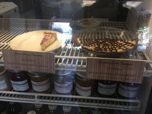 Vegan cheesecake slices (chocolate swirl and lemon berry) at City Beach Organics in Sandpoint