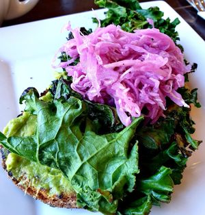 fried kale avo toast at The Daily Harvest Cafe & Juicery in Santa Clarita