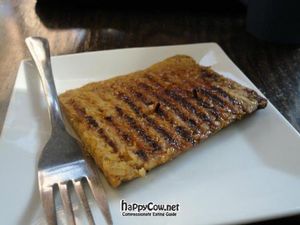 Tempeh bacon at Fair Grounds Coffeehouse in Iowa City