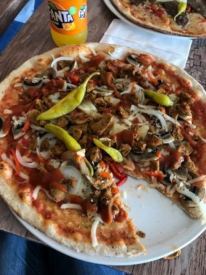 veganised Linköping pizza! at Pizzeria Adriatic in Linkoping