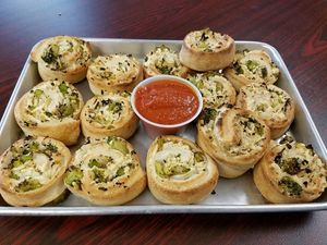 Vegan Pizza Rolls w/ Broccoli YUM! at Rossi's Pizza in Johnson City