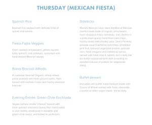 Thursday menu at Radha Govinda's Buffet in Denver